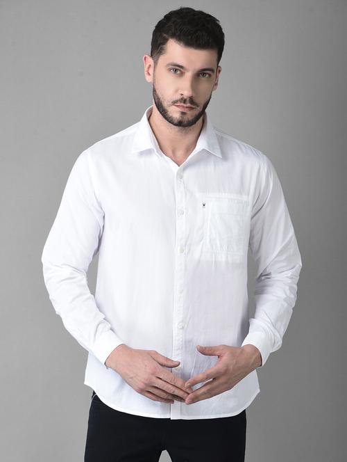white solid casual shirt - 18743858 - Standard Image - 1