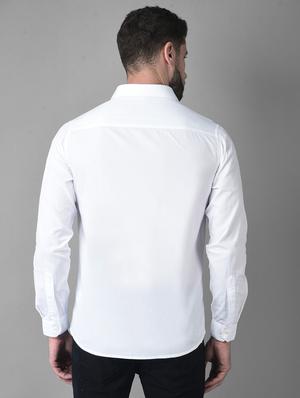 white solid casual shirt - 18743858 - Standard Image - 3