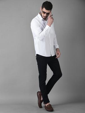 white solid casual shirt - 18743858 - Standard Image - 4