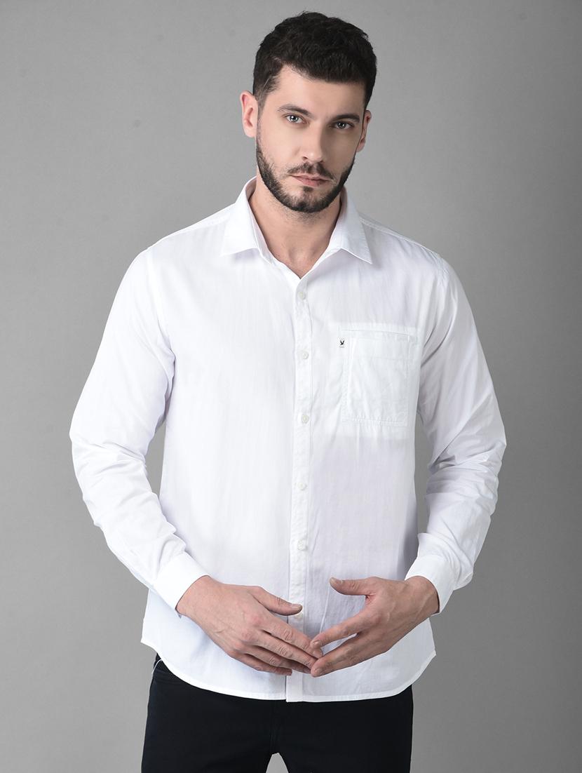 white solid casual shirt - 18743858 - Zoom Image - 1