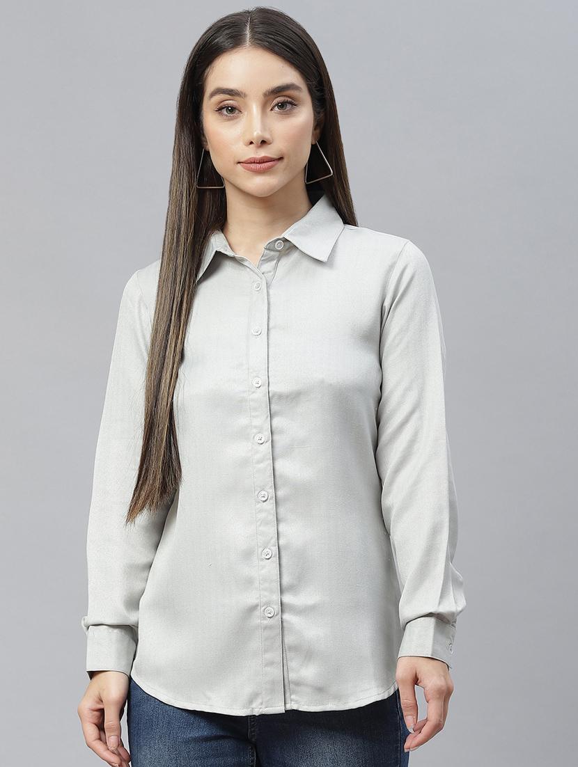 grey viscose regular shirt