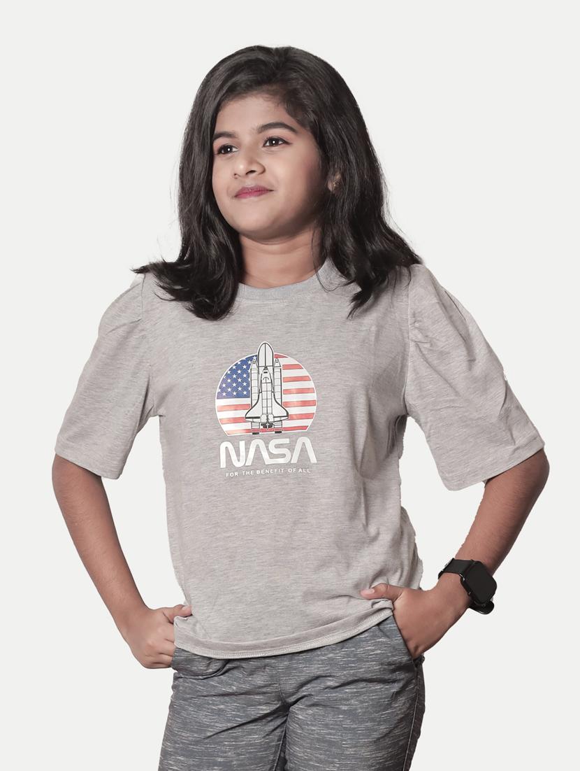 girls printed cotton regular tee