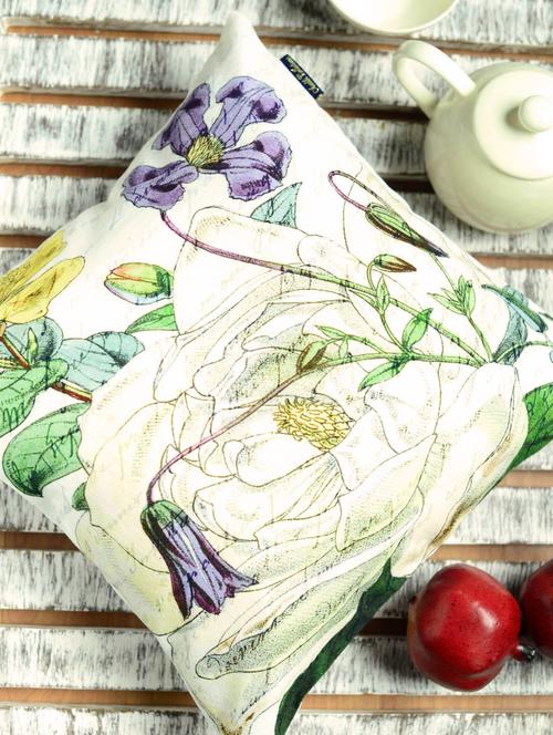 purple floral digital print cushion - 22982 - Standard Image - 1