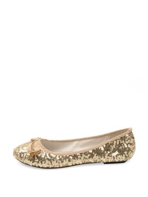 Glitter Gold Ballet Flats - 27551 - Standard Image - 2