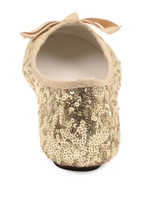 Glitter Gold Ballet Flats - 27551 - Standard Image - 3