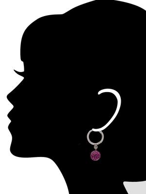 trendy pink & silver earrings - 28299 - Standard Image - 2