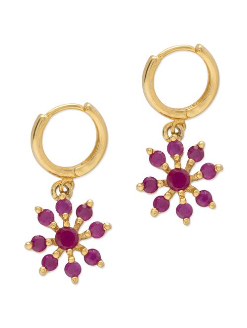 gold & purple floral danglers - 28469 - Standard Image - 1