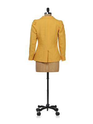 mustard yellow full length sleeve blazer - 35575 - Standard Image - 3