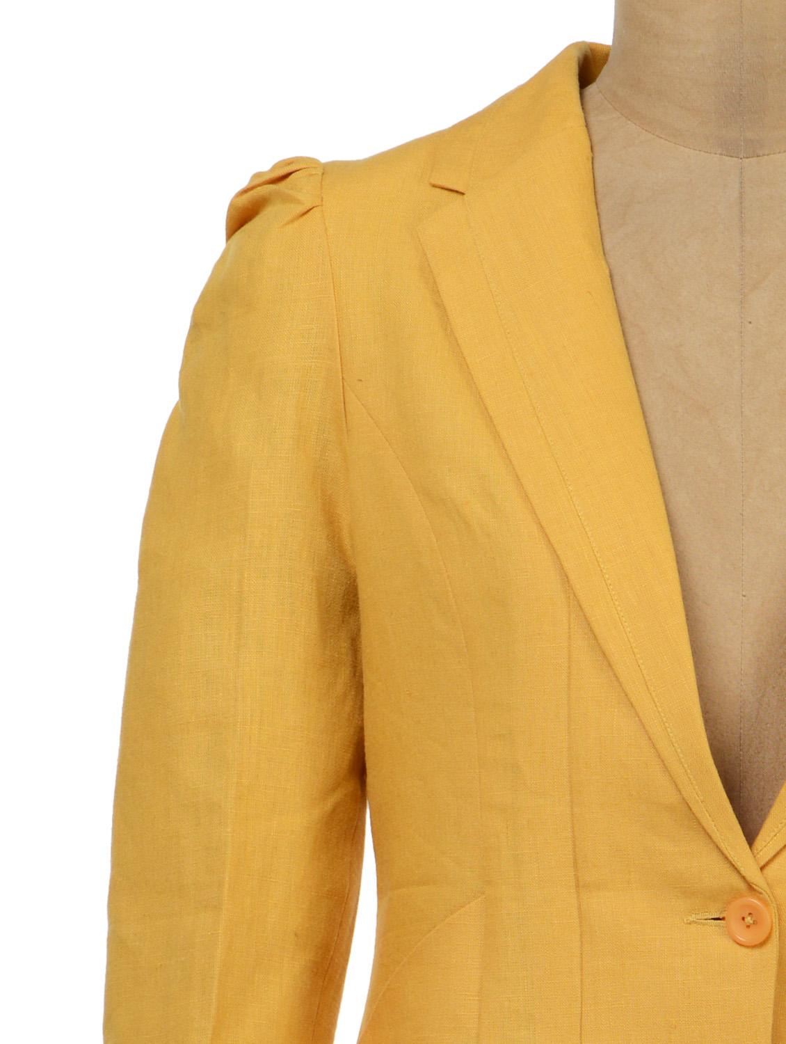 mustard yellow full length sleeve blazer - 35575 - Zoom Image - 4