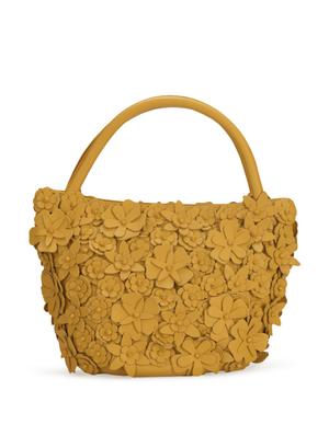Applique Work Handbag In Yellow Ochre - 35675 - Standard Image - 2