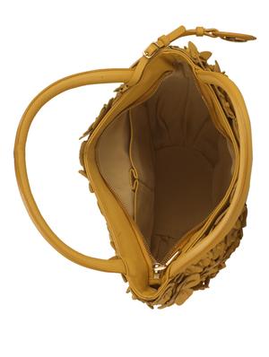 Applique Work Handbag In Yellow Ochre - 35675 - Standard Image - 3
