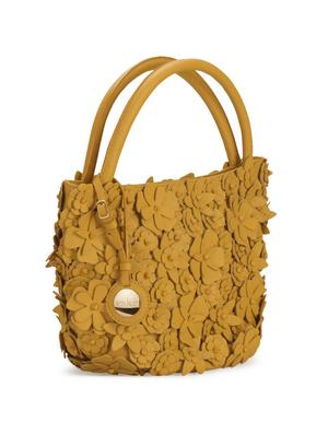 Applique Work Handbag In Yellow Ochre - 35675 - Standard Image - 5