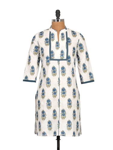 white cotton straight kurta - 36511 - Very Small Image - 1