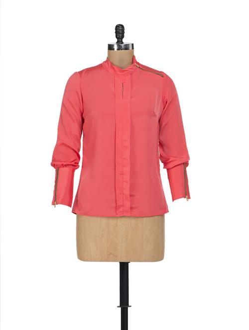 Coral Top With Zippers - 40330 - Very Small Image - 1