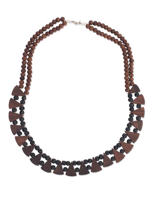 Beaded Wooden Neckpiece - 41173 - Very Small Image - 1