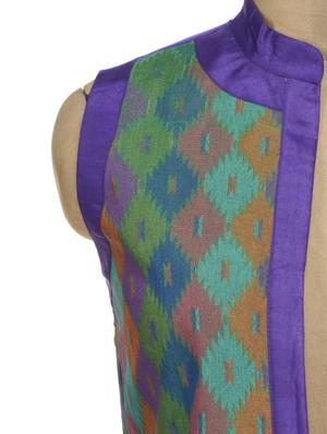 Stylish Printed Purple, Orange and Green Jacket - 42326 - Standard Image - 4