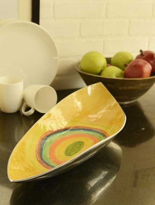 Multicolored Aluminium Boat Bowl - 43564 - Very Small Image - 1