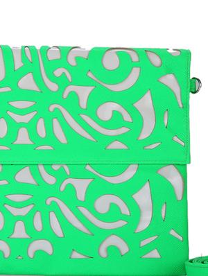 Oversized Green Cutwork Clutch - 44925 - Standard Image - 5