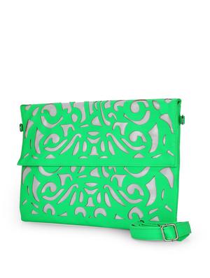 Oversized Green Cutwork Clutch - 44925 - Standard Image - 6