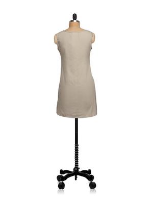 Ruffled Beige Sleeveless Dress - 46073 - Standard Image - 3
