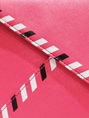 Pink Envelope Clutch with Colourful Edges - 46238 - Standard Image - 4