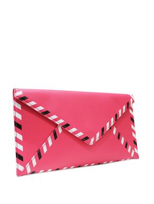 Pink Envelope Clutch with Colourful Edges - 46238 - Standard Image - 5