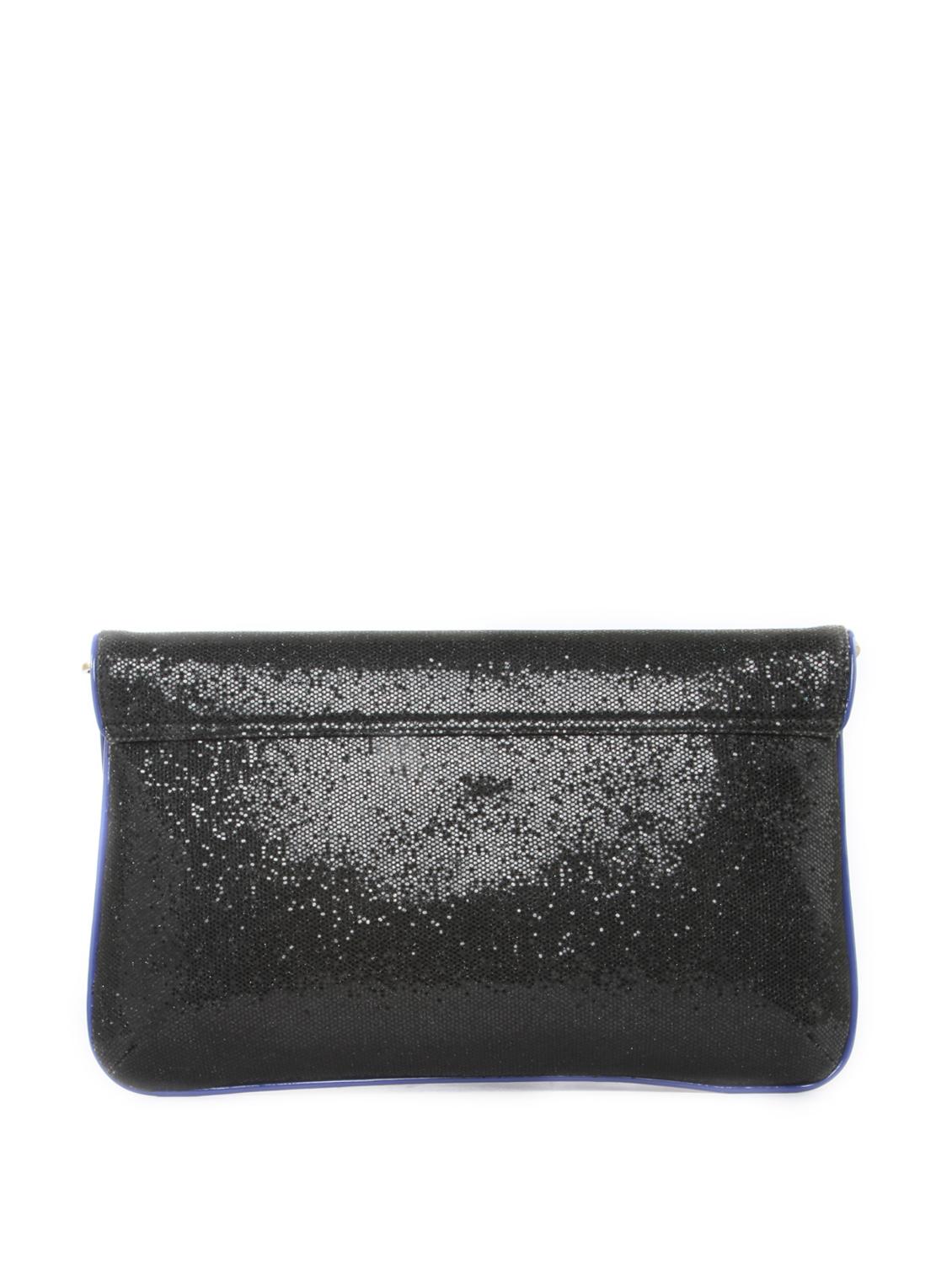 Black Sequin Clutch with Blue Piping - 47788 - Zoom Image - 2