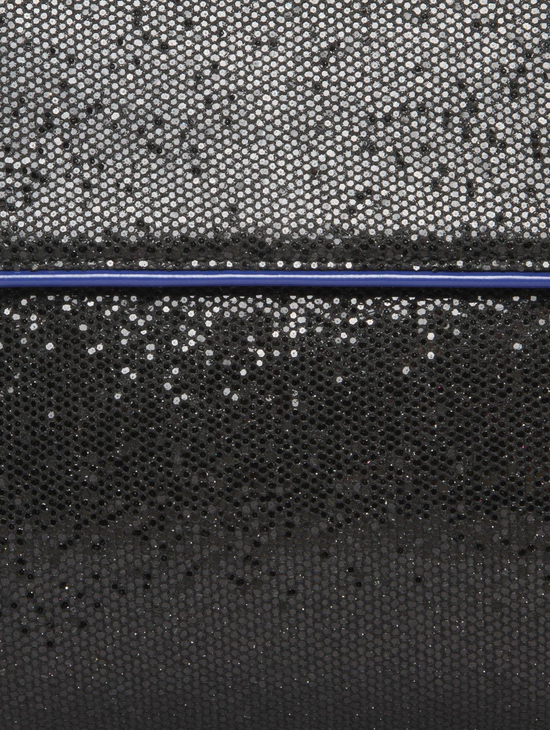 Black Sequin Clutch with Blue Piping - 47788 - Zoom Image - 4