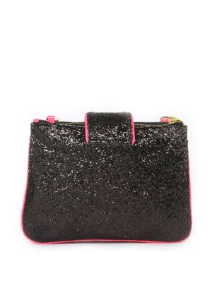 Black Sequin Clutch with Pink Piping - 47844 -  Standard Image - 1