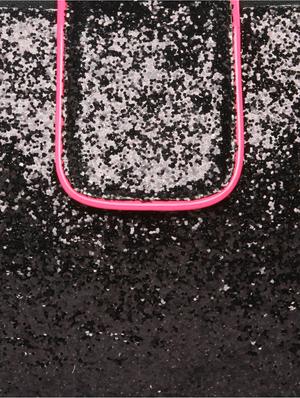 Black Sequin Clutch with Pink Piping - 47844 - Standard Image - 4