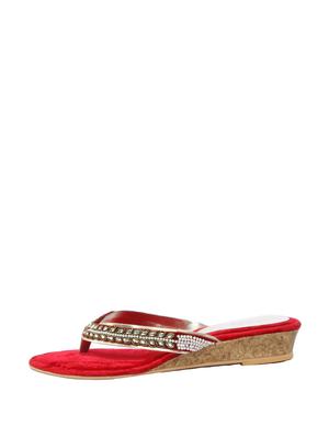 Pearl Lace Low Wedges - 47874 -  Standard Image - 1