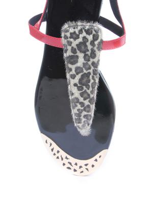 Animal Print with Gold Plate Thong Flats - 47899 - Standard Image - 4