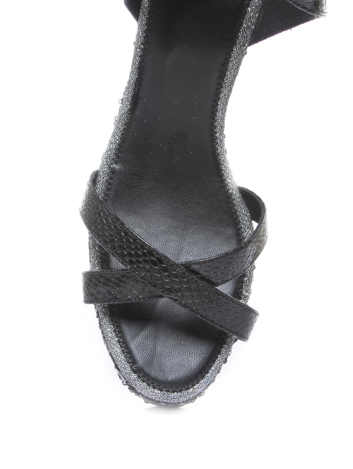 Sequin Work Black Glitter Wedges - 47904 - Zoom Image - 4