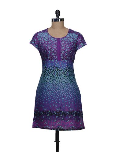 Purple Printed Kurta - 48663 - Very Small Image - 1