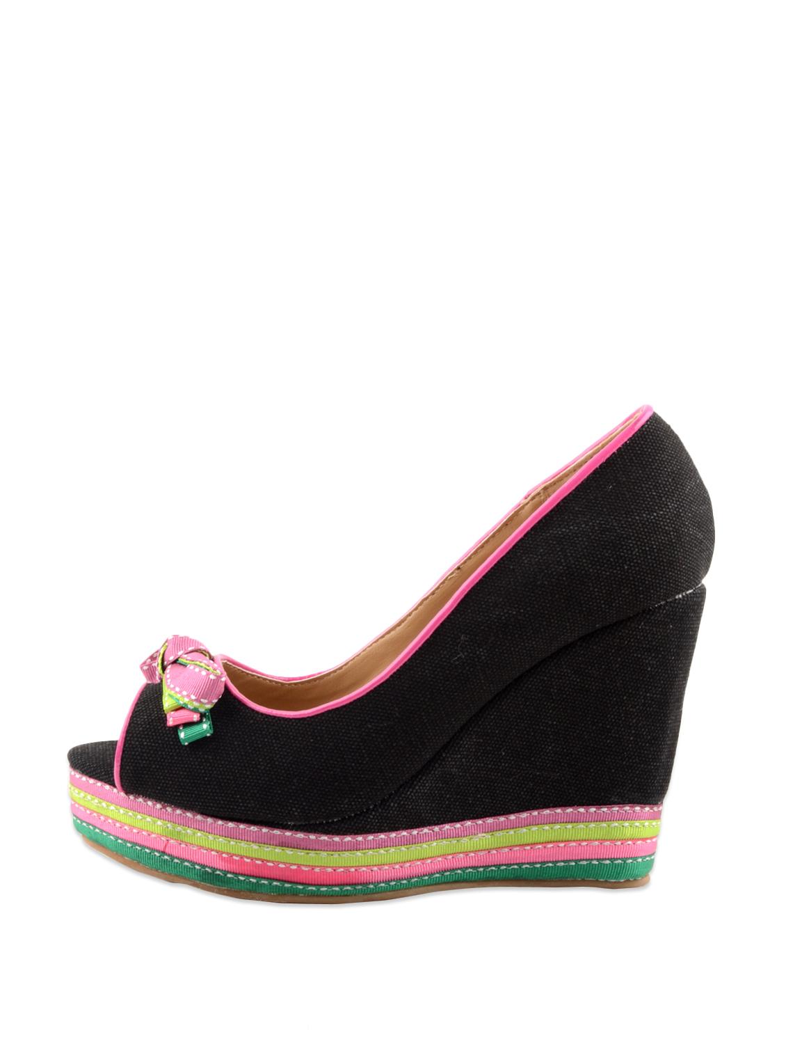 Peep-toe Wedges With Multi-coloured Sole - 50220 - Zoom Image - 2