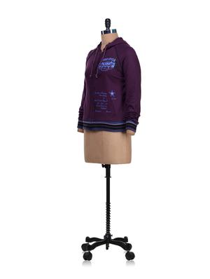 purple hooded casual sweatshirt - 50756 - Standard Image - 2