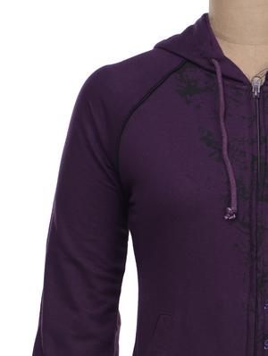 purple hooded casual sweatshirt - 50756 - Standard Image - 4