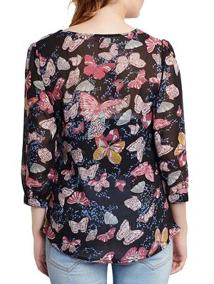 butterfly print sheer top - 51043 - Standard Image - 3