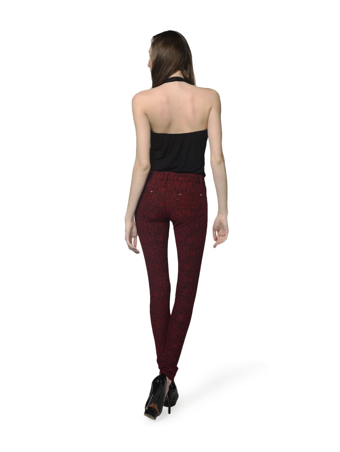 Stylish Red & Black Printed Tights - 51230 - Zoom Image - 4