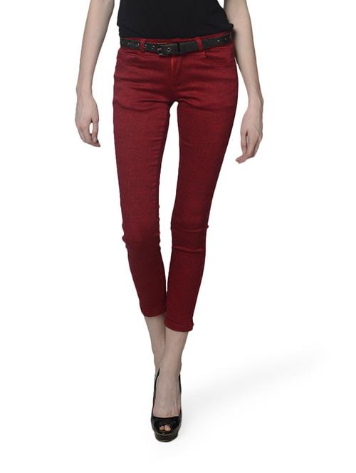Red Printed Ankle Length Pants - 51721 - Standard Image - 1
