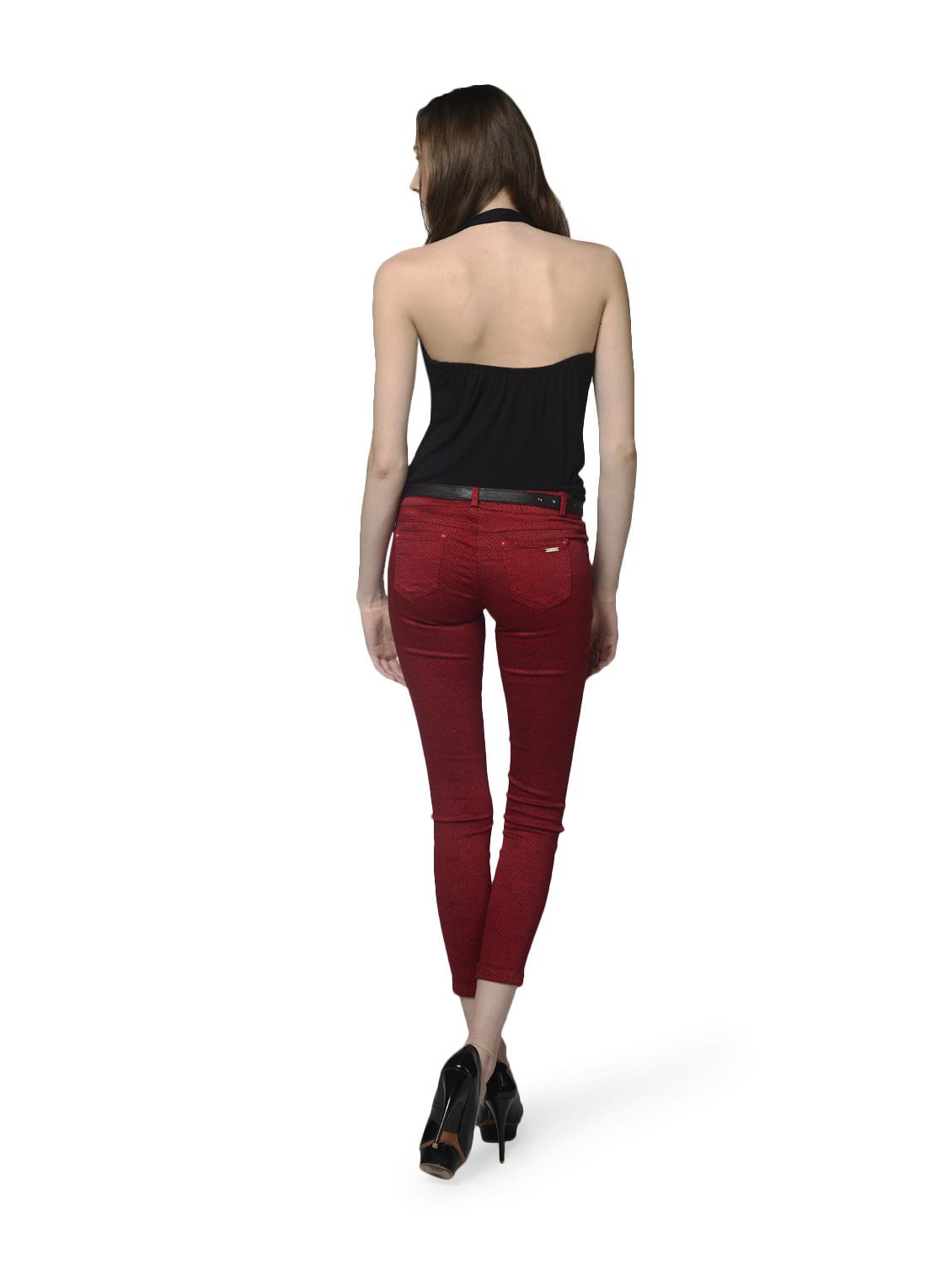 Red Printed Ankle Length Pants - 51721 - Zoom Image - 4