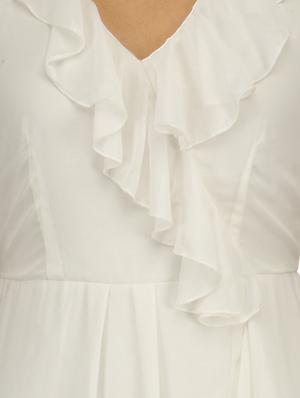 White Ruffled Dress - 53996 - Standard Image - 4