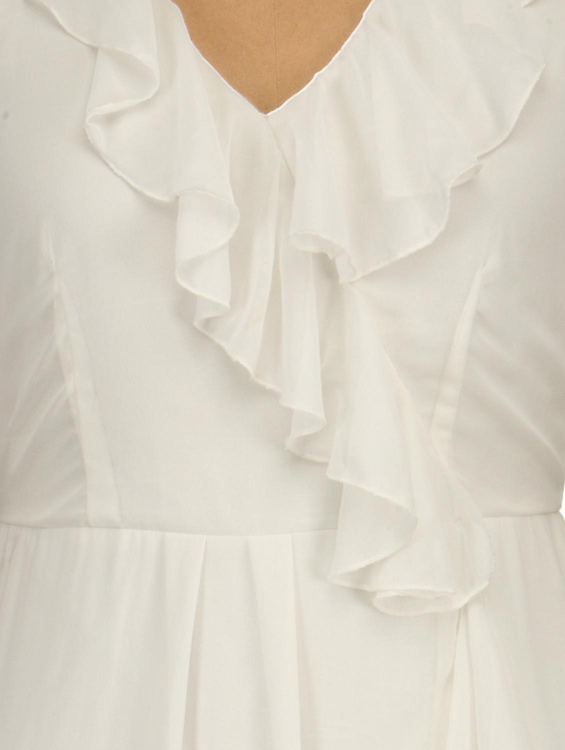 White Ruffled Dress - 53996 - Zoom Image - 4