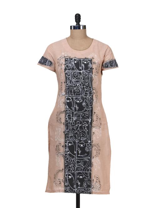 peach printed kurta - 54728 -  Standard Image - 0