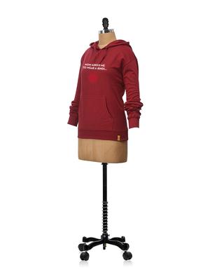 catchy phrase red hooded sweatshirt - 62453 - Standard Image - 2