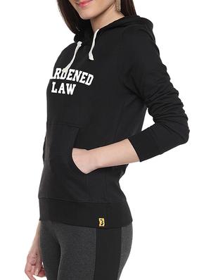 front pocket hooded slogan sweatshirt - 62479 - Standard Image - 2