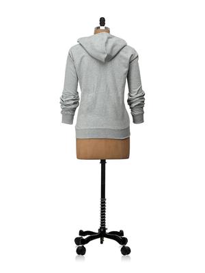 front pocket slogan hooded sweatshirt - 62513 - Standard Image - 3