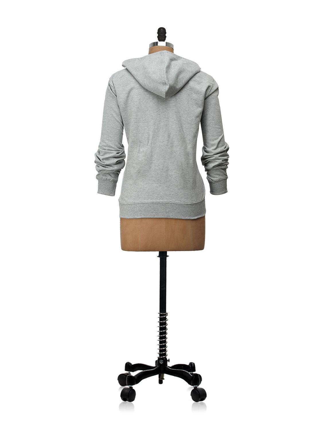 front pocket slogan hooded sweatshirt - 62513 - Zoom Image - 3
