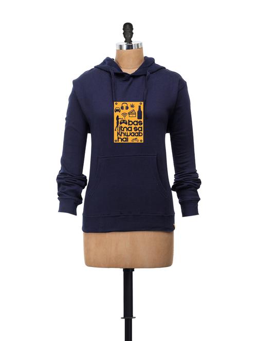 hooded neck printed sweatshirt - 62544 - Standard Image - 1
