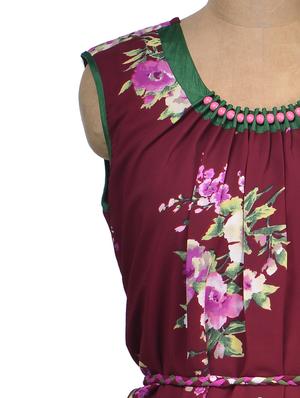 garden party maroon floral dress - 64186 - Standard Image - 4